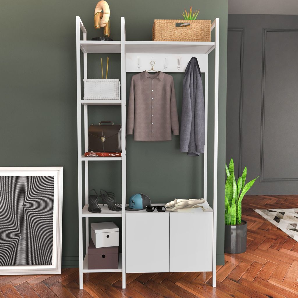 Skye Decor, Doga - White, Schränke, Flurständer, Weiß, 90 x 175 x 35 cm