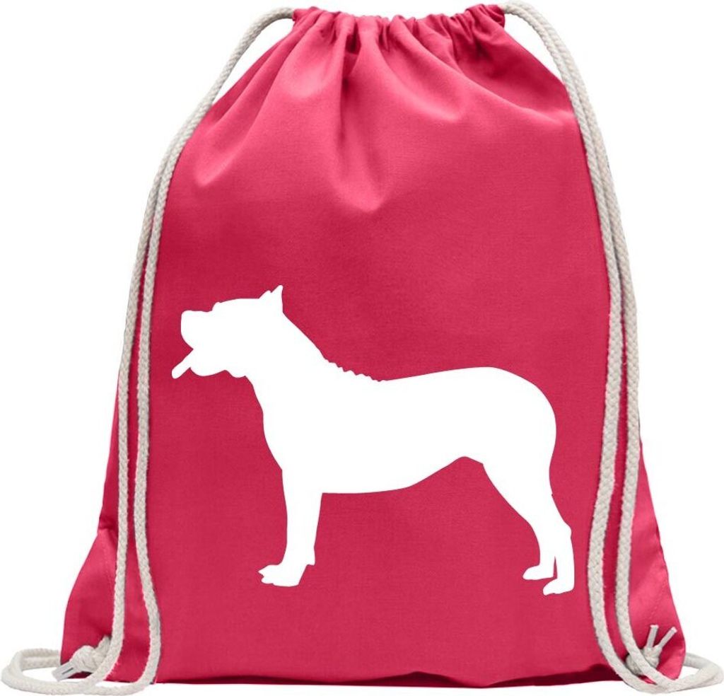 Kiwistar - Turnbeutel - pink - Dogo Canario Hundrasse - Fun Rucksack Sport Beutel Gymsack Baumwolle mit Ziehgurt