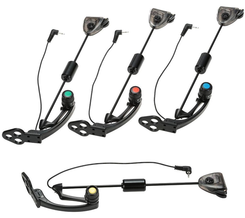 Lixada 4 PCS Set LED Aufh?nger Sensor Swinger Beleuchtet Angeln Swingers in den Rechtssachen Bissanzeiger Karpfenangeln Wiggler Fishing Kit Tackle