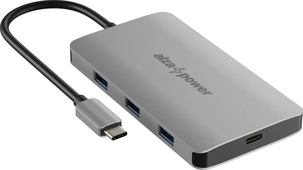 AlzaPower C8 Station d'accueil USB-C 8-en-1 Double Écran Space Grey