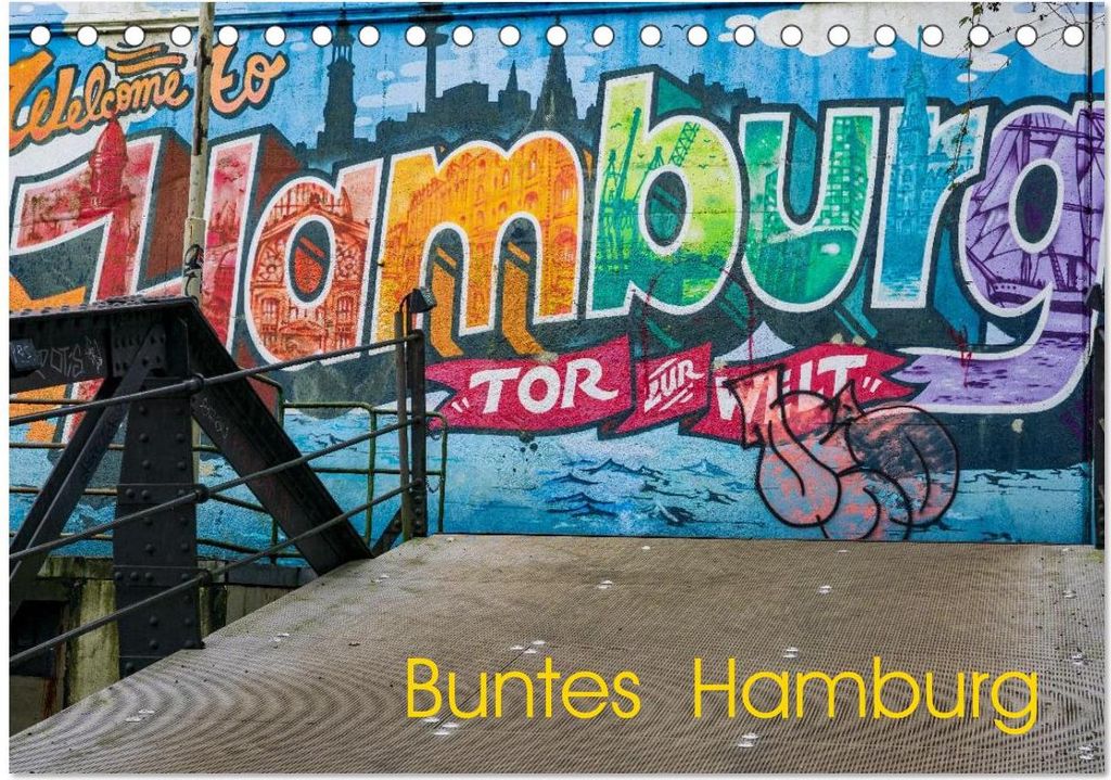 Buntes Hamburg (Tischkalender 2027 DIN A5 quer), CALVENDO Monatskalender