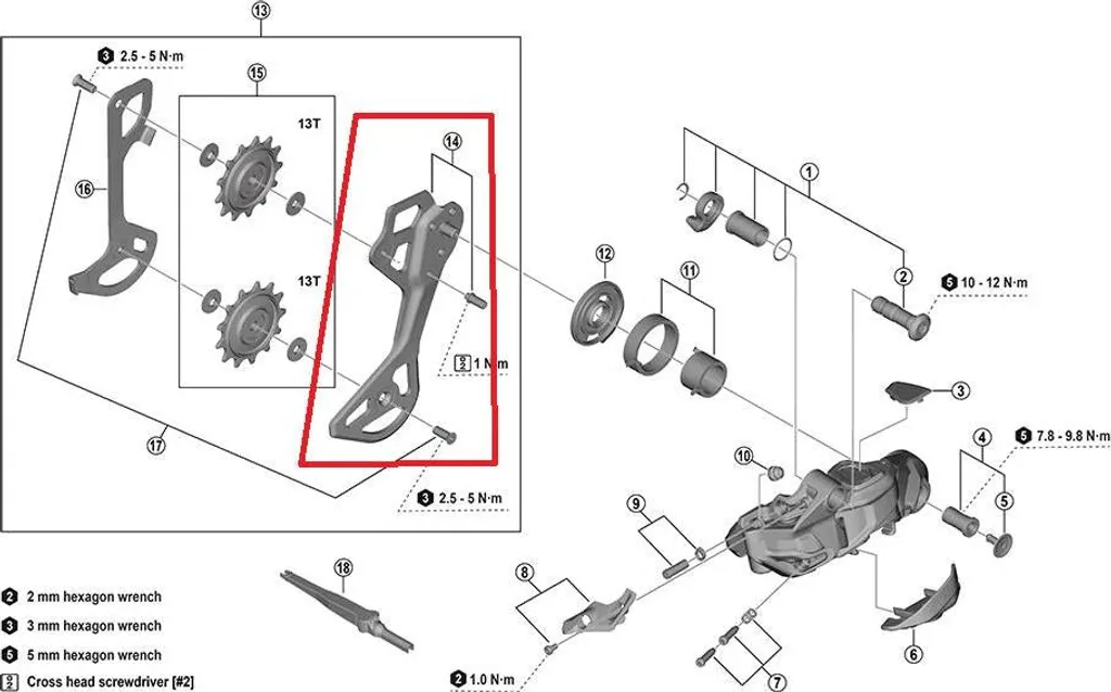 Guide-chaîne SHIMANO RD-M8250 GS extérieur pour un guidage ultra précis