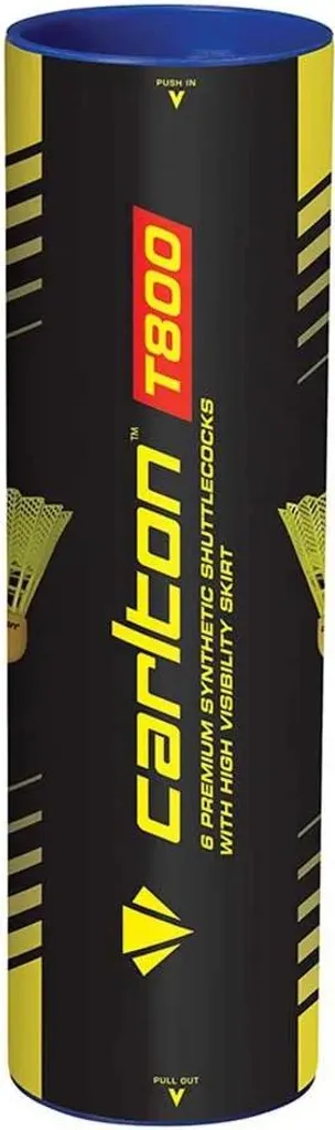Volants de Badminton Carlton T800 en Tube de 6 - Volants Synthétiques Or