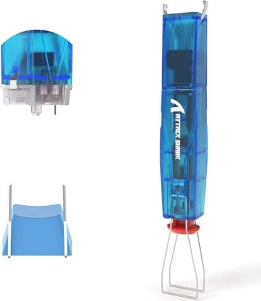 Angriffshai KS01 2-in-1 KeyCap Puller Switch Mechanische Gaming-Tastaturen, einstellbare 304 Edelstahlentferner, mühelosen blau transparent