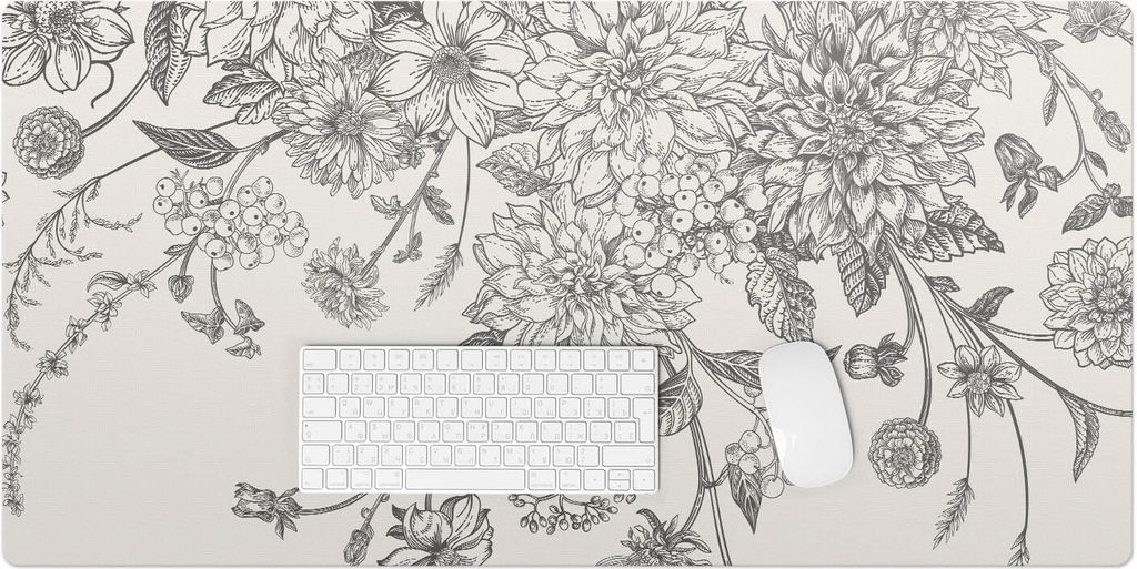 Florales Vintage-Muster – Schreibtischunterlage – Rutschfeste Tischunterlage – Schreibtischmatte für Büro & Zuhause – Schreibunterlage ...