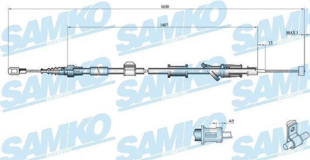 SAMKO C0916B Handbremsseil hinten links Produktbild 