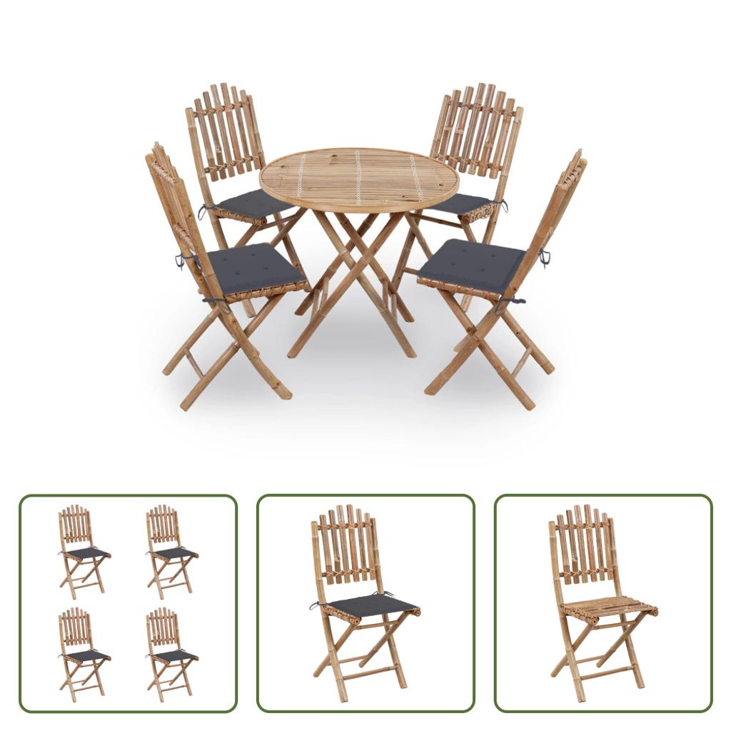 The Living Store 5-tlg. Garten-Essgruppe mit Kissen Produktbild 