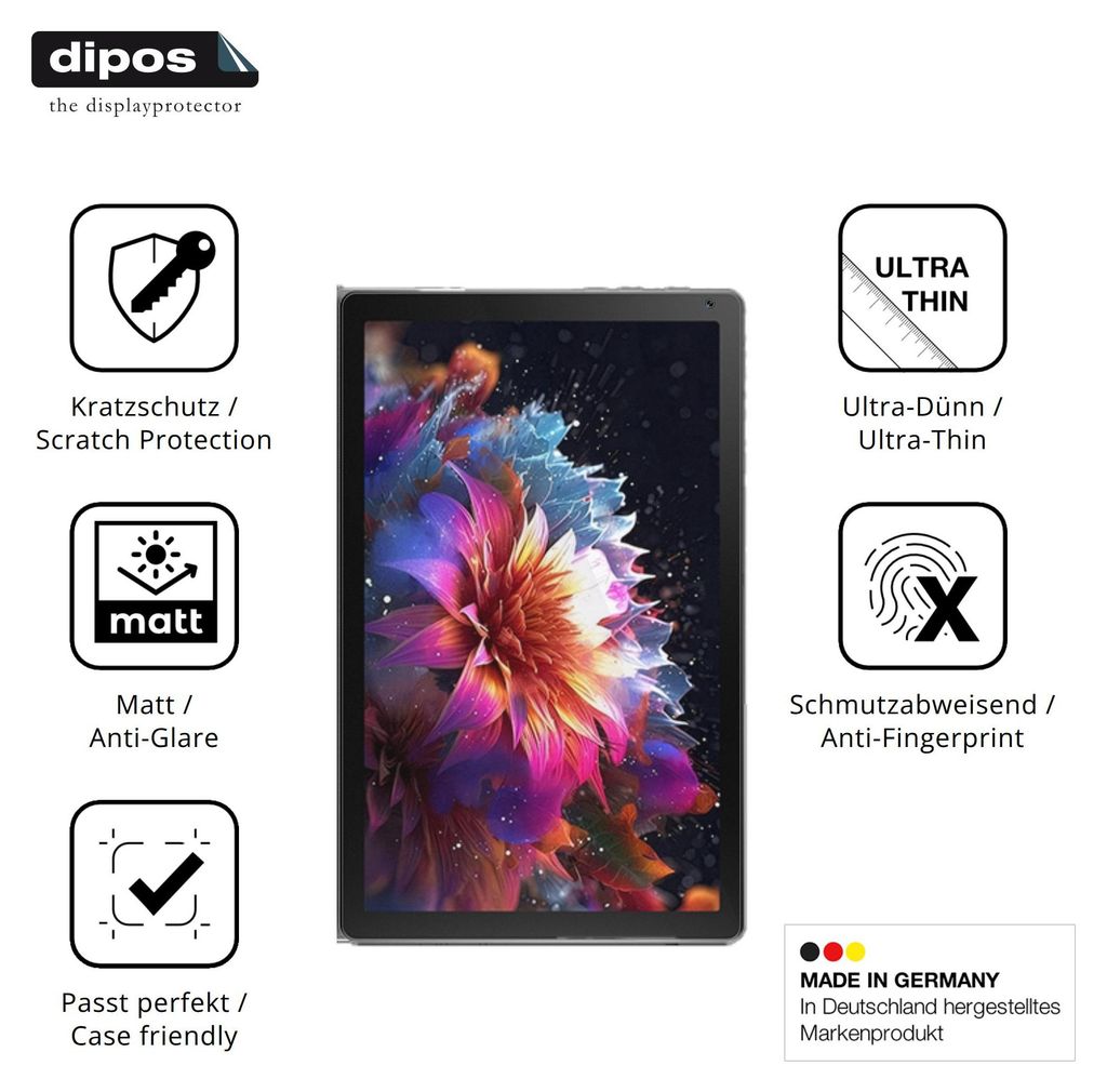 2x Schutzfolie für Laptok KB1001 10.1 matt Displayschutzfolie Folie Display Schutz dipos