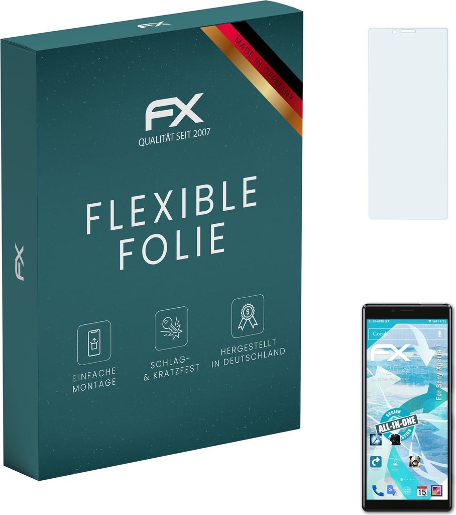 atFoliX FX-ActiFleX 3x Schutzfolie kompatibel mit Sony Xperia 1 Folie