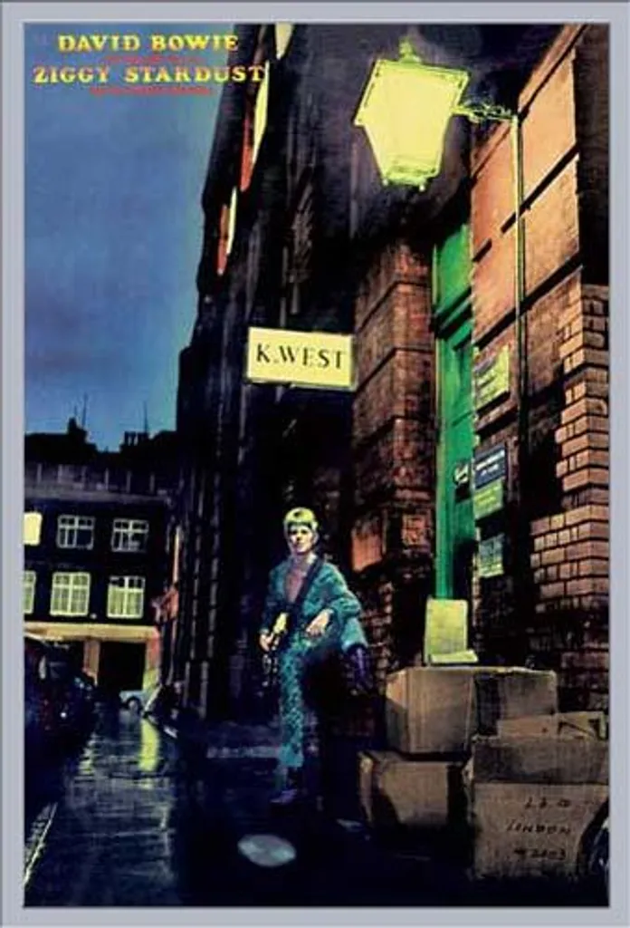 Poster Bowie Ziggy Stardust cadre Shinsuke aluminium et vitre acrylique
