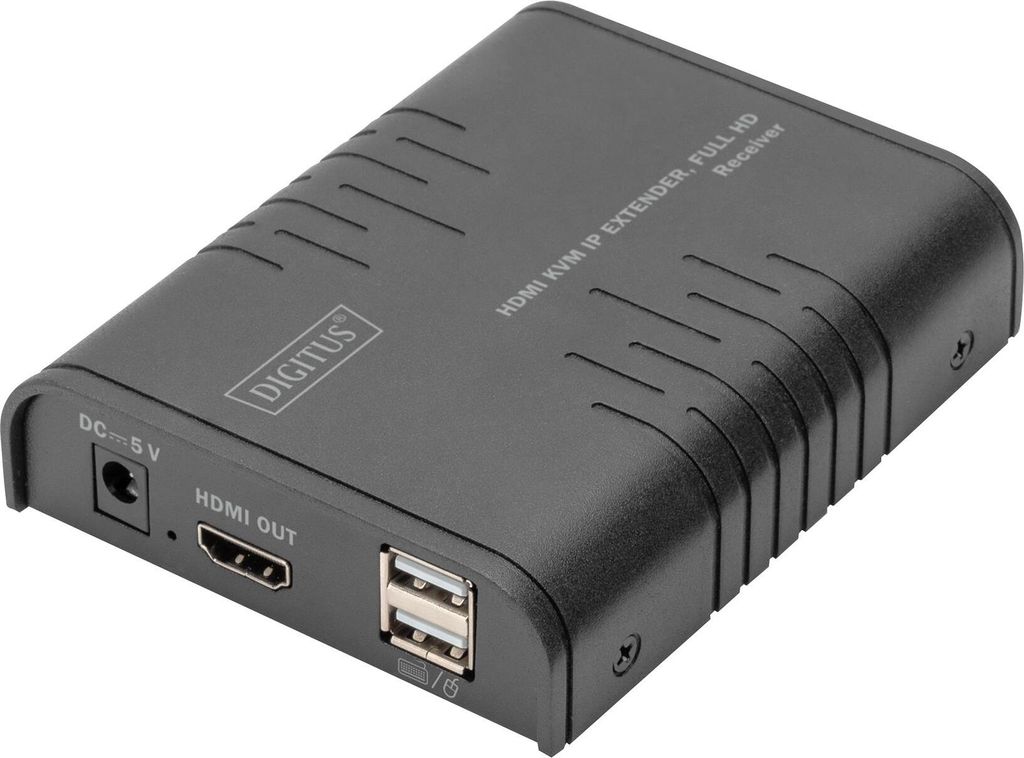 DIGITUS HDMI KVM IP Extender Receiver, Full HD 1,2m Kabel