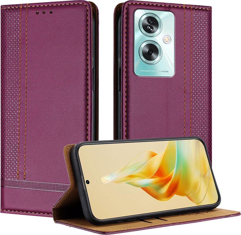 Handyhülle für OPPO A79 5G Leder Flip Klappbare Schutzhülle Produktbild 