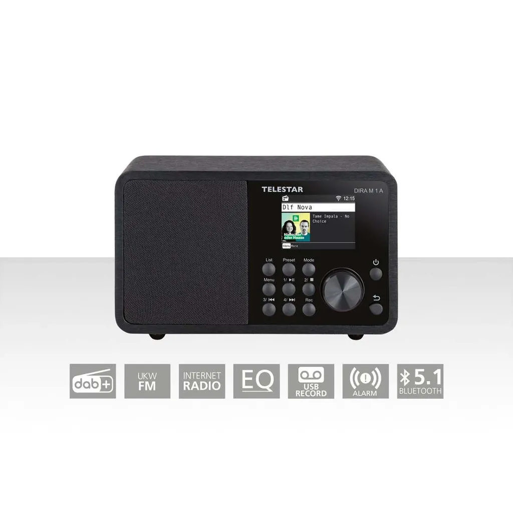 Poste de Radio Numérique DAB+ Telestar DIRA M 1 A Noir avec Bluetooth