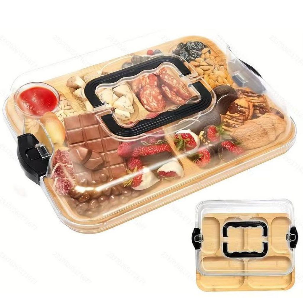 Käsebrett mit Deckel & Bambus Charcuterie Board – Produktbild 