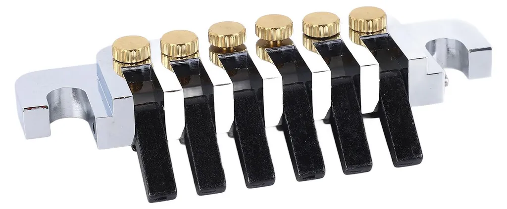 Chevalet à rouleaux avec 2 vis pour guitare électrique type LP chromé - 10