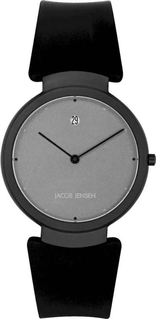 Montre ronde en acier Jacob Jensen 103 pour femme avec bracelet noir