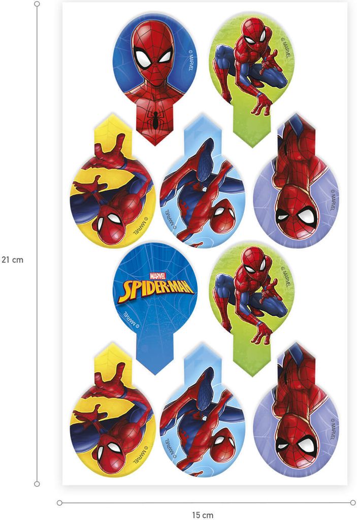 12 Spiderman Dekopicker aus Esspapier Produktbild 4