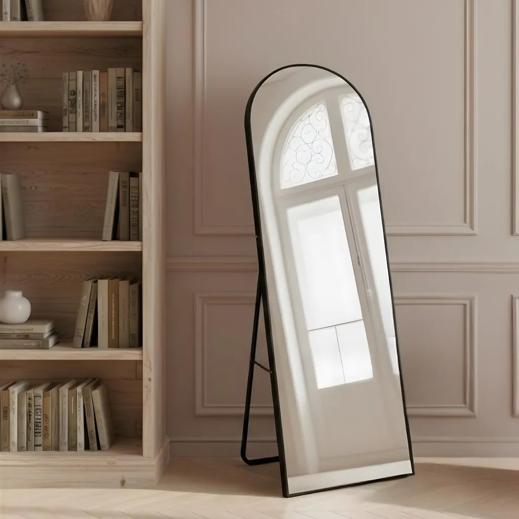 Miroir psyché rectangulaire FRAM 150x50 cm avec support stable intégré