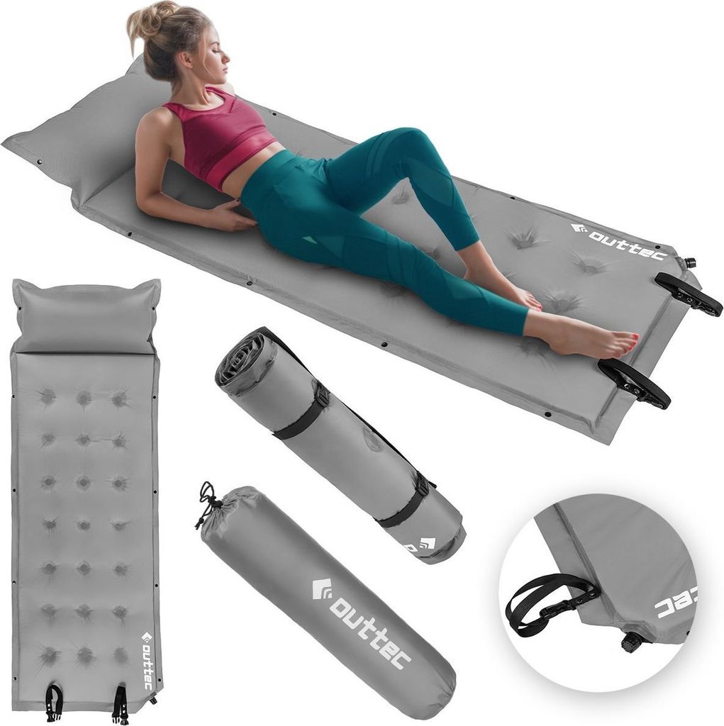 Outtec Selbstaufblasende Isomatte, Luftmatratze, Schlafmatte - 193x68 cm - ultraleicht, waßerdicht Aufblasbare Matratze, Luftbett für Camping O...
