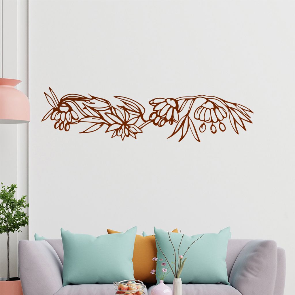 Blume - Ranken Wandtattoo in 6 Größen - Wandaufkleber Wall Sticker - Dekoration, Küche, Wohnzimmer, Schlafzimmer, Badezimmer