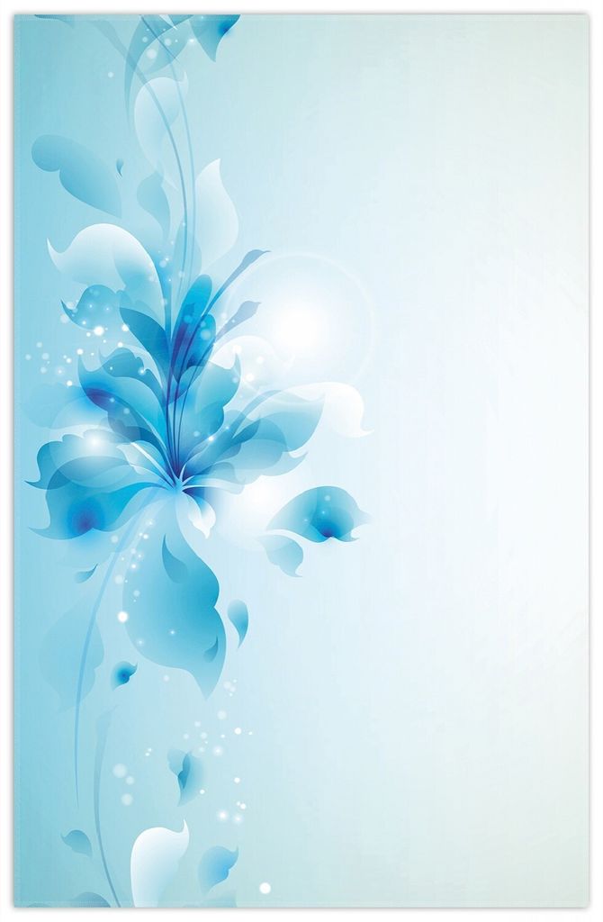 Wallario Premium Teppich, Größe 90 x 140 cm, Blaues Blumenbuket