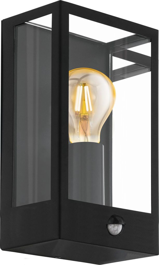 ALAMONTE Wand-/Deckenleuchte Lampe Beleuchtung - L17 x H29,5 x AL11,5 cm - schwarz - 1X60W exkl. - IP44