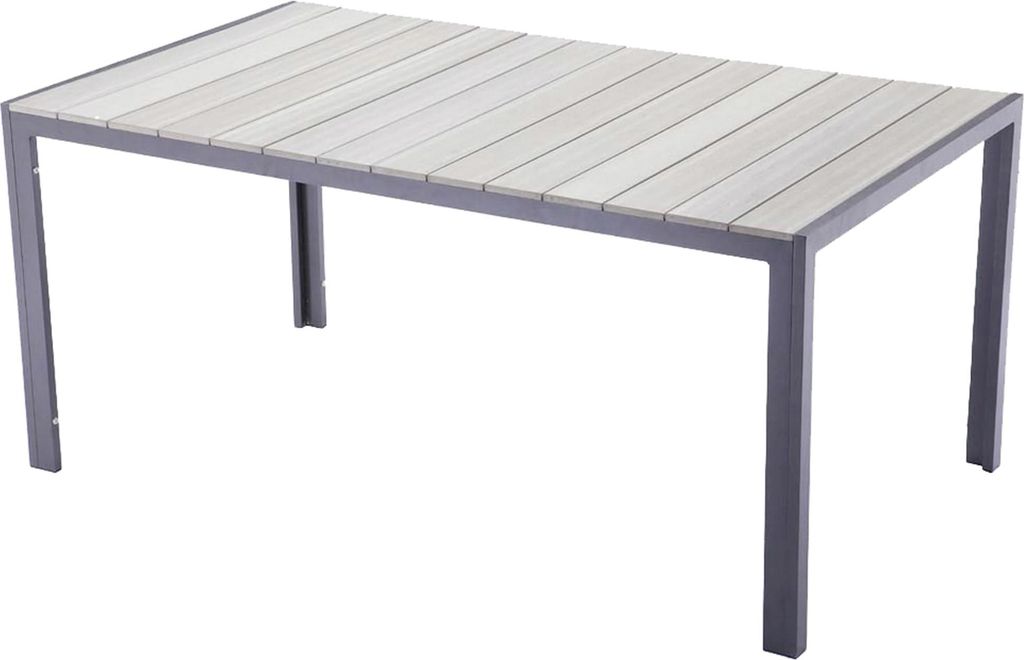 Gartentisch LINA rechteckig - Kunststoff, Hellgrau, 150x90x72cm | Terrassentisch Wetterfest Outdoor Tisch