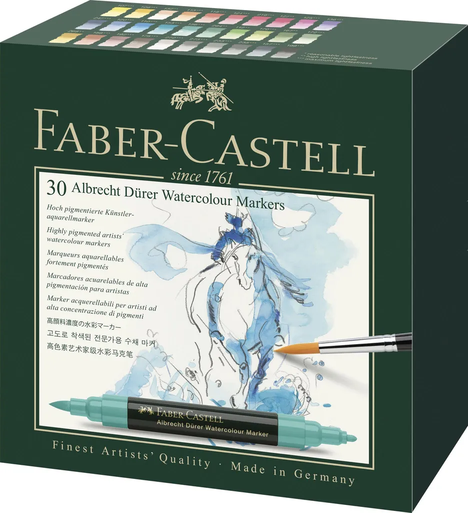 Marqueurs Aquarelle Albrecht Dürer Faber-Castell Étui de 30 Feutres d'Art