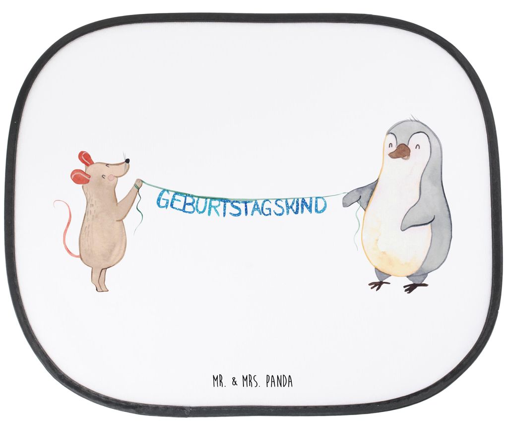 Mr. & Mrs. Panda Sonnenschutz Auto Maus Pinguin Geburtstag - Weiß - Geschenk, Hitzeschutz, Happy Birthday, saugnapf, Autoscheibe, Autoscheiben