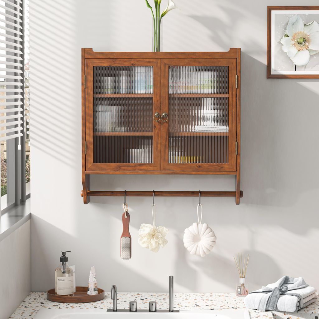 Sweiko 63CM porta di vetro Vintage doppia porta armadio a Immagine del prodotto 