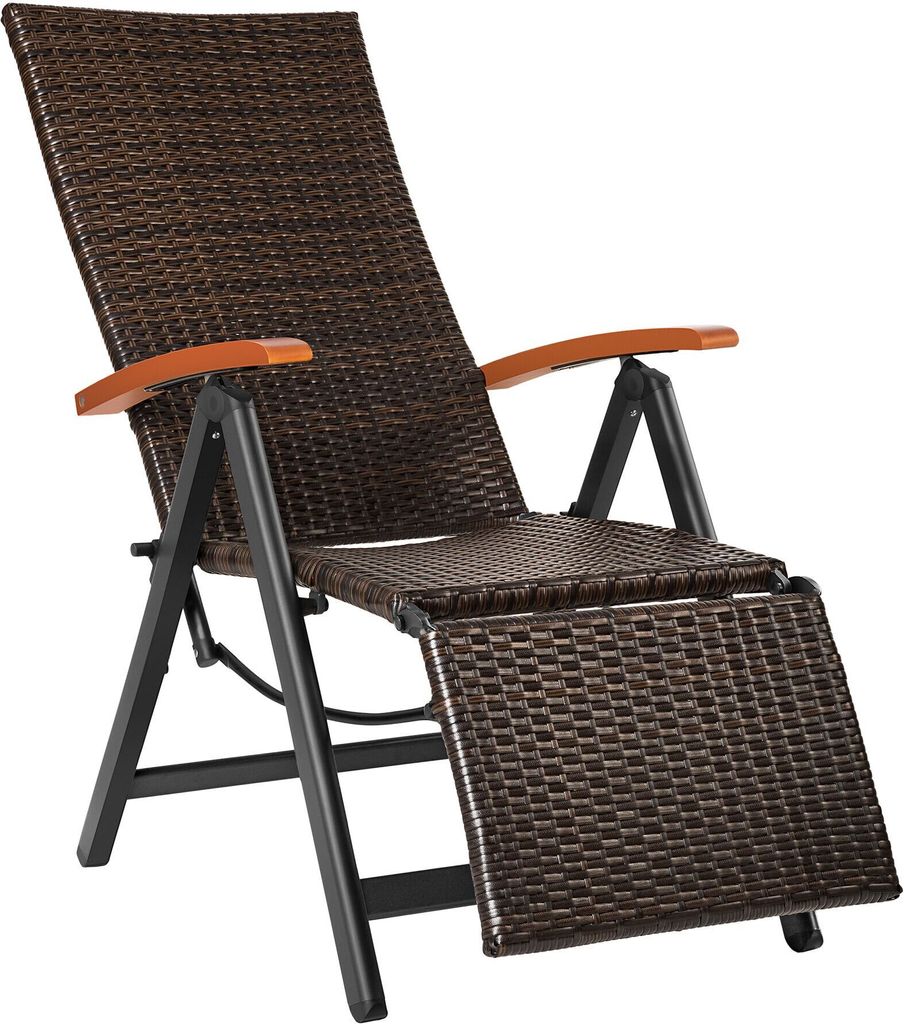 Záhradné ratanové kreslo RELAX s opierkou na nohy Obrázok produktu 