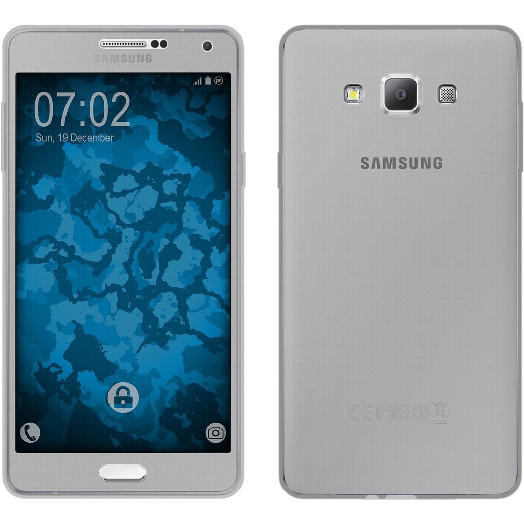 PhoneNatic Case kompatibel mit Samsung Galaxy A7 (A700) - grau Silikon Hülle 360° Fullbody Cover