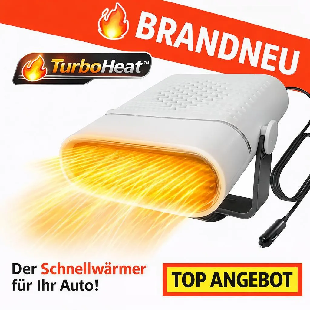 TurboHeat™ 12V Chauffage de voiture portable noir haute performance