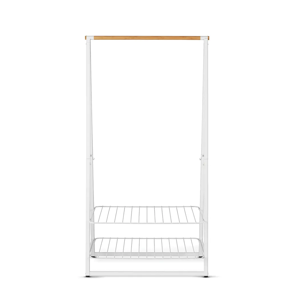 Portant Vêtement Large Brabantia Linn Blanc en Acier avec 2 Plateaux L
