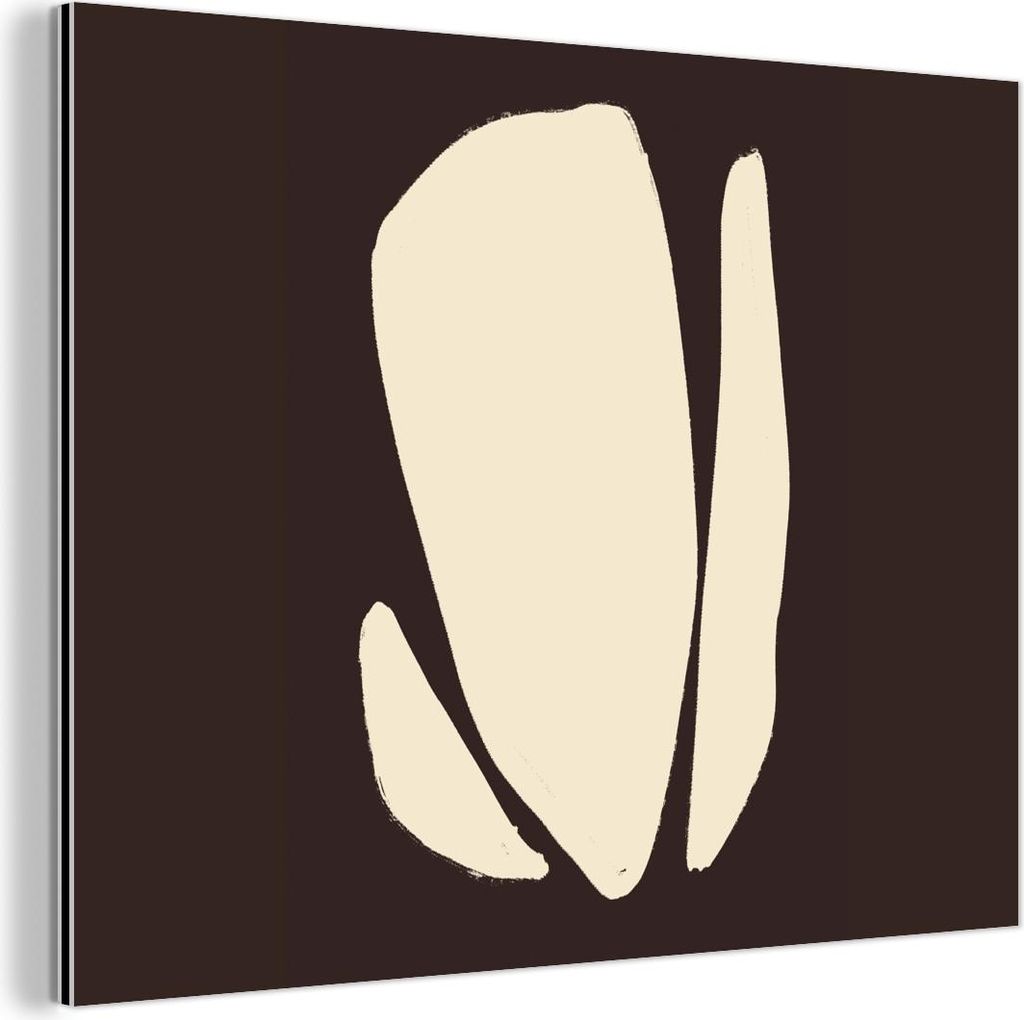 MuchoWow Wanddekoration Metall Metallbild Wandkunst 40x30 cm Kunst - Modern - Braun - Abstrakt MuchoWow Aluminium Gemälde - Dekoration Wohnzimmer