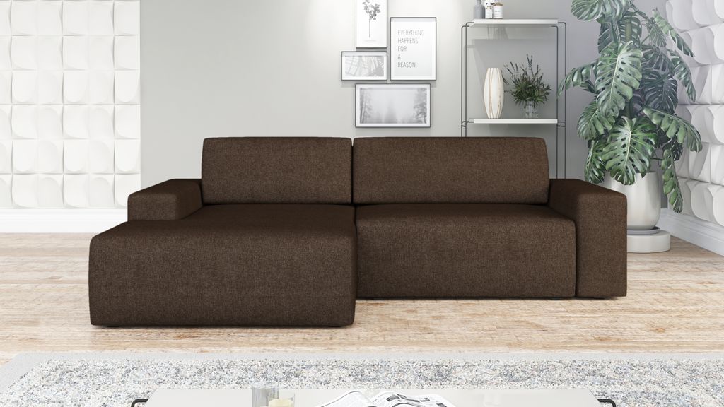 Ecksofa TOTI mit Schlaffunktion. Farbe: Braun 16.