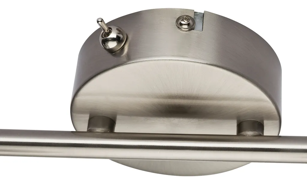 Rampe de 2 spots LED orientables 3000K blanc chaud avec interrupteur intégré