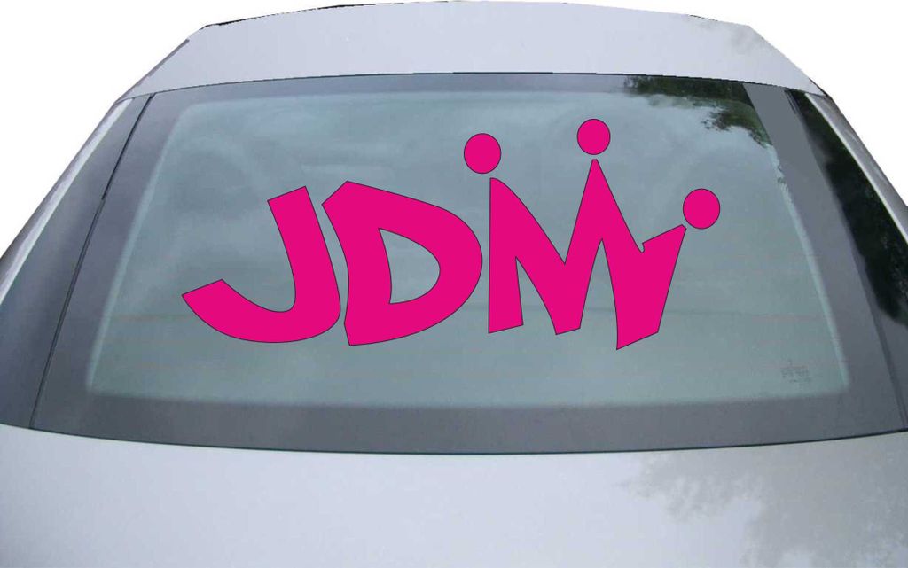 Indigos UG - Aufkleber Heckscheibe & Motorklappe DE2442 - pink - 600x257 mm - JDM King - Auto Scheiben Fenster Heckklappe Tuning Racing JDM - Die cut