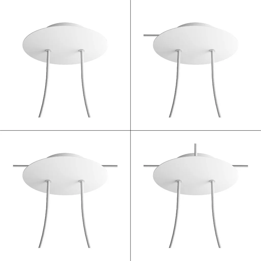 Rosace pour Luminaire Multi-Câbles Blanche Ø 200 mm - Solution Rose-One - 3