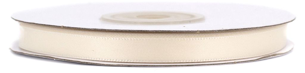 6mm breites, 20m langes, doppelseitig glänzendes Satinband in ivory auf Rolle. Perfekt für Bastelprojekte und Geschenkverpackungen