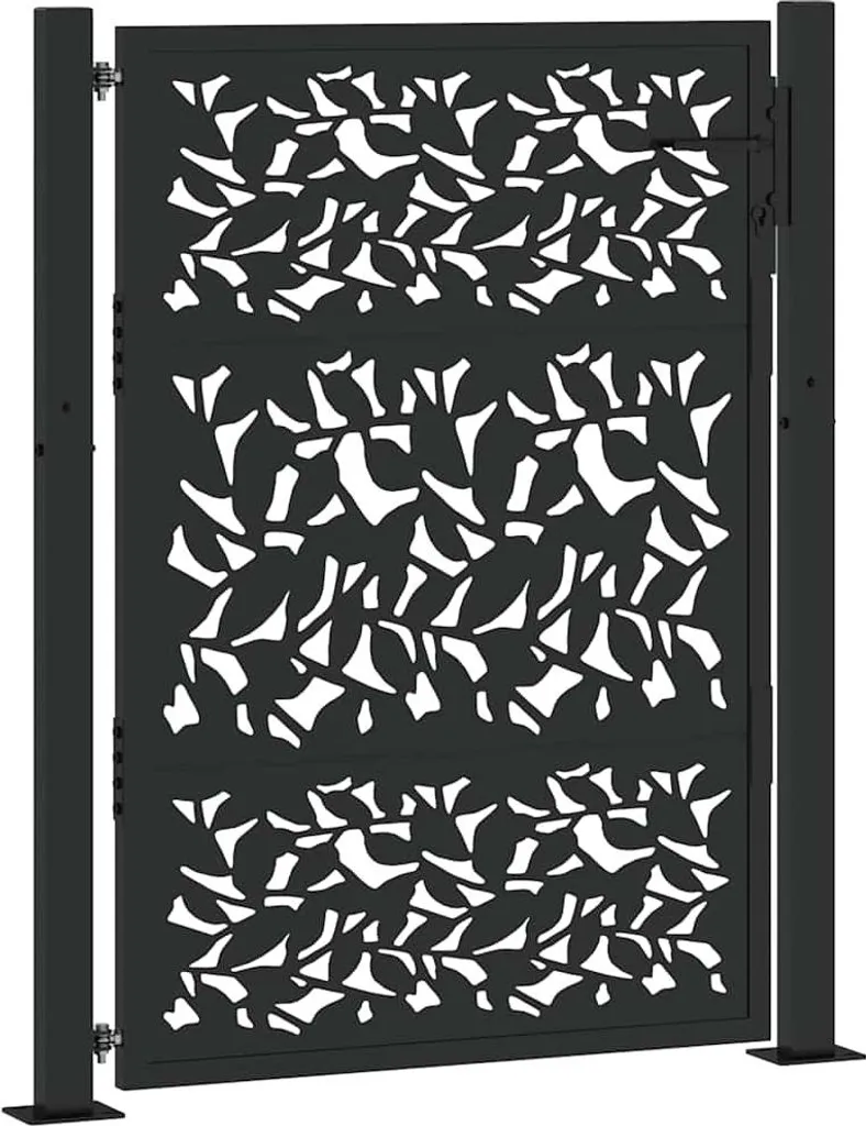 Portail de jardin 100x125 cm acier noir idéal pour sécuriser votre allée