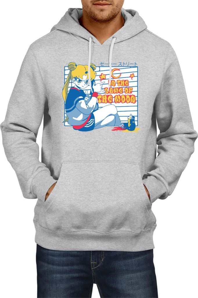 Herren Kapuzenpullover Japan Manga Anime Comics Animation Sailor Anime Manga Moon 12, Man L / Grau