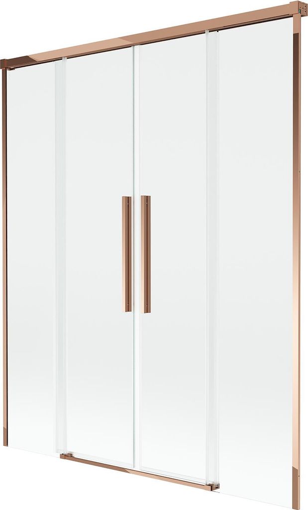 Mexen Rox Badewanne Paravent 2-flügelig zum Schieben 100 x 150 cm, transparent, Chrom - 8C9-100-003-01-00