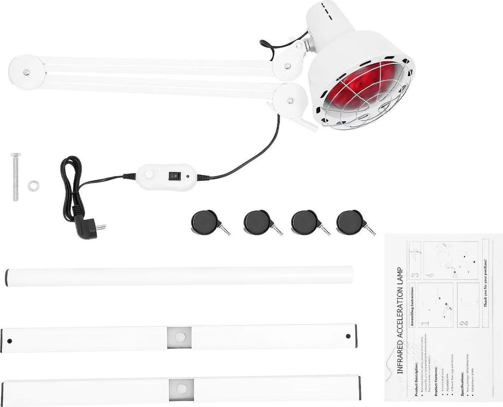 LED Infrarot Wärmelampe - Therapielampe - Leistung 275 W - Einstellbar 0–90°C - Schmerzlinderung & Durchblutung - Metallgehäuse - Für Zuhause...