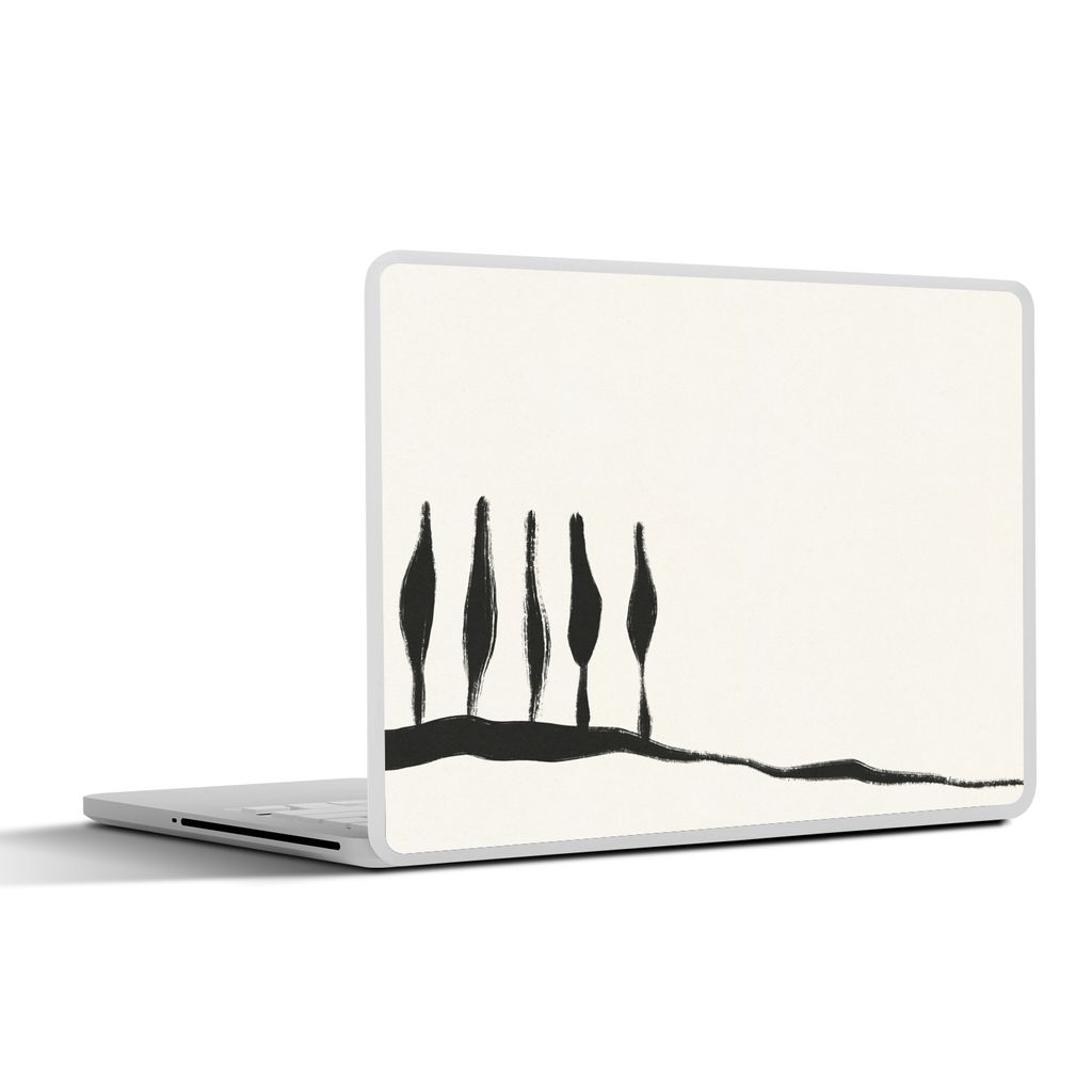 MuchoWow Laptop Aufkleber Sticker Cover Landschaft - Abstrakt - Schwarz und weiß 40x30 cm - Laptop Dekoration - Selbstklebend