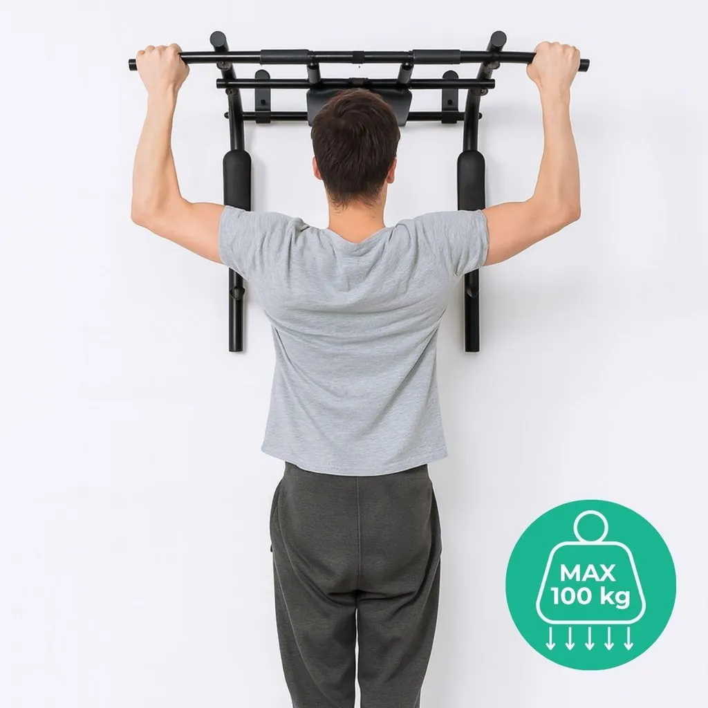 Barre de traction murale pour musculation complète du dos et des abdos
