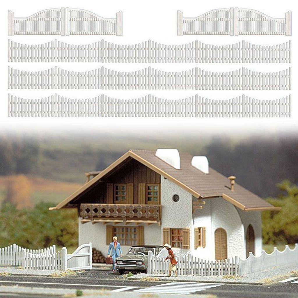 Busch 6009 - 1/87 / H0 Gartenzaun mit Toren - Neu Produktbild 