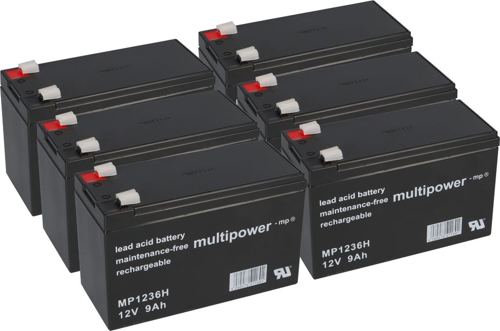 Ersatzakku für Best Power B610 Batt 1500 Markenakku 6x 12V 9Ah USV
