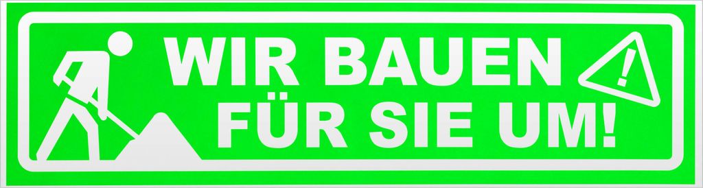 Kiwistar Wir Bauen für Sie um invertiert Magnetschild Schild magnetisch - 20cm Neongrün - Magnetfolie für Auto PKW Kfz