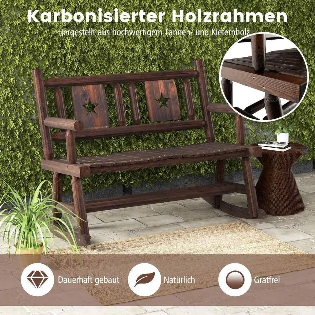 Banc de jardin à bascule résistant aux intempéries supportant 320 kg